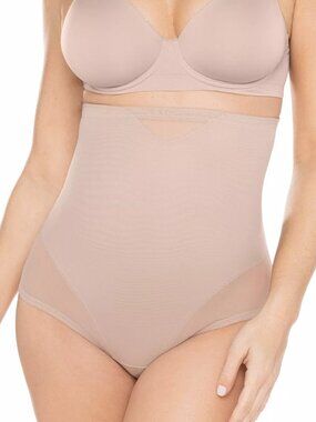 #1628 Miraclesuit Women's Sexy Sheer Extra Firm High-Waist Thong 2778 - Stucco